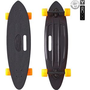 Скейтборд RT 409-B Longboard Shark с ручкой 31" пластик 79х22 с сумкой BLACK/orange