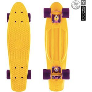 Скейтборд RT 401-Y Fishskateboard 22" винил 56,6х15 с сумкой YELLOW/dark purple
