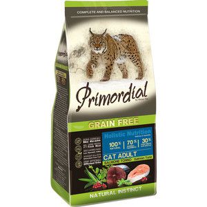Сухой корм Primordial Grain Free Holistic Cat Adult with Salmon & Tuna беззерновой с лососем и тунцом для кошек 2кг (MGSP1202)
