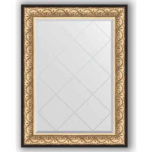 Зеркало с гравировкой поворотное Evoform Exclusive-G 80x107 см, в багетной раме - барокко золото 106 мм (BY 4208)
