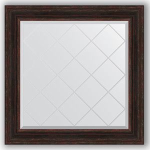 Зеркало с гравировкой Evoform Exclusive-G 89x89 см, в багетной раме - темный прованс 99 мм (BY 4334)