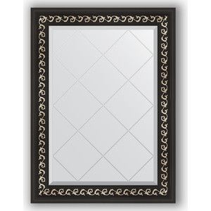 Зеркало с гравировкой поворотное Evoform Exclusive-G 65x87 см, в багетной раме - черный ардеко 81 мм (BY 4096)
