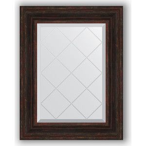 Зеркало с гравировкой поворотное Evoform Exclusive-G 59x76 см, в багетной раме - темный прованс 99 мм (BY 4033)