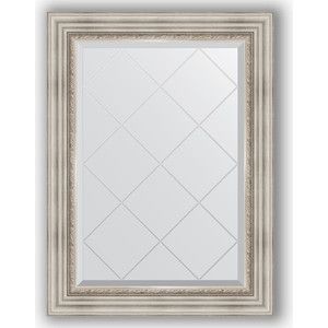 Зеркало с гравировкой поворотное Evoform Exclusive-G 66x89 см, в багетной раме - римское серебро 88 мм (BY 4104)