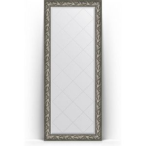 Зеркало напольное с гравировкой Evoform Exclusive-G Floor 84x203 см, в багетной раме - византия серебро 99 мм (BY 6325)