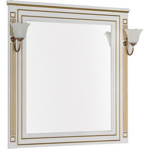Зеркало Aquanet Паола 90 белое/золото (186108)