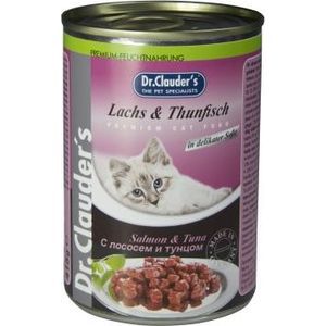 Консервы Dr.Clauder's Salmon & Tuna in Delicate Sauce с лососем и тунцом кусочки в соусе для кошек 415г