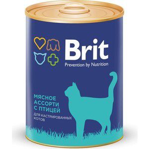 Консервы Brit Premium Cat Sterilized Beef & Chicken мясное ассорти с птицей для стерилизованных кошек 340г (9440)