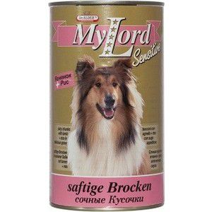 Консервы Dr.ALDER's MyLord Sensitive Softige Brocken сочные кусочки с ягненком и рисом для собак 1,23кг (1838)