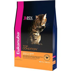 Сухой корм Eukanuba Adult Cat Top Condition Rich in Poultry с домашней птицей для взрослых кошек 10кг