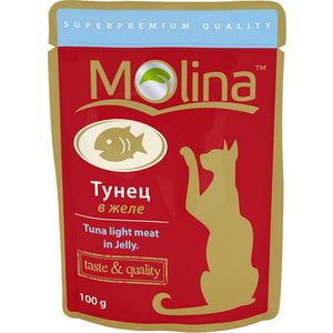 Паучи Molina Taste & Quality Tuna Light Meat in Jelly тунец в желе для кошек 100г (1136)