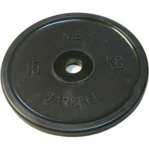 Диск обрезиненный MB Barbell 51 мм 15 кг черный "Евро-Классик" (Олимпийский)