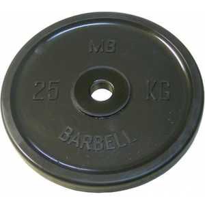Диск обрезиненный MB Barbell 51 мм 25 кг черный "Евро-Классик" (Олимпийский)