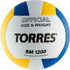 Мяч волейбольный матчевый Torres BM1200 арт. V40035, размер 5, бело-сине-желтый