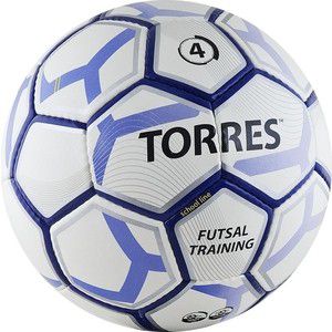 Мяч футзальный Torres Futsal Training, (арт. F30104/F30644), размер 4, цвет: бело-черно-серебр