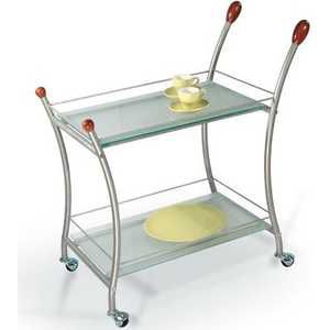 Стол сервировочный Мебелик Поло металлик/матовое стекло