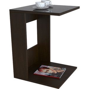 Стол журнальный Мебелик BeautyStyle 3 венге/стекло черное