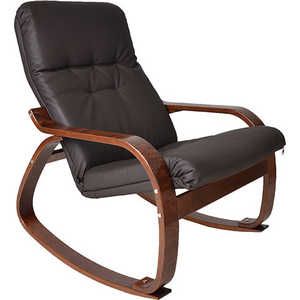 Кресло-качалка Мебель Импэкс Сайма МИ каркас венге, эко кожа, цвет "Шоколад"