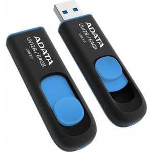 Флеш накопитель ADATA 64GBUV128 USB 3.0 черный/синий (AUV128-64G-RBE)