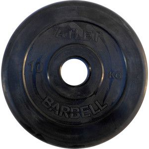 Диск обрезиненный Atlet 51 мм, 10 кг черный