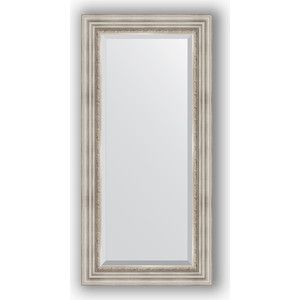 Зеркало с фацетом в багетной раме поворотное Evoform Exclusive 56x116 см, римское серебро 88 мм (BY 1247)
