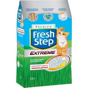 Наполнитель Fresh Step Extreme Carbon plus тройной контроль запаха впитывающий с ароматизатором для кошек 6,35кг (12л)