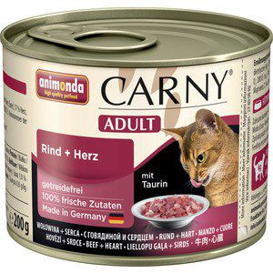 Консервы Animonda CARNY Adult с говядиной и сердцем для кошек 200г (83704)