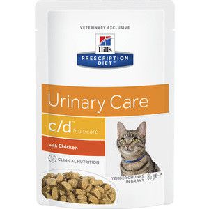 Паучи Hill's Prescription Diet c/d Urinary Care Milticare with Chicken с курицей диета при профилактике МКБ для кошек 85г (1188)