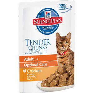 Паучи Hill's Science Plan Optimal Care Adult Chicken Chunks in Gravy с курицей кусочки в подливке кошек 85г (2104)