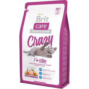 Сухой корм Brit Care Cat Crazy Kitten гипоаллергенный с курицей и рисом для котят (1-12 мес),беременных и кормящих кошек 7кг (132600)