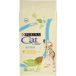 Сухой корм CAT CHOW Kitten rich in Poultry с домашней птицей для котят 15кг (12118695)
