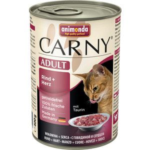 Консервы Animonda CARNY Adult с говядиной и сердцем для кошек 400г (83720)