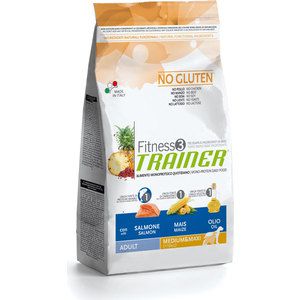 Сухой корм Trainer Fitness3 No Gluten Medium/Maxi Adult Salmon&Maize без глютена с лососем и кукурузой для собак средних и крупных пород 3кг