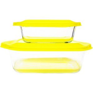 Набор стеклянных форм для запекания Frybest Glass ovenware (2p set Yellow)