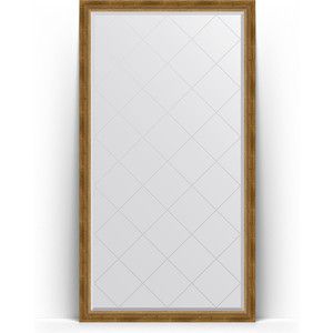 Зеркало напольное с гравировкой Evoform Exclusive-G Floor 108x198 см, в багетной раме - состаренная бронза с плетением 70 мм (BY 6343)