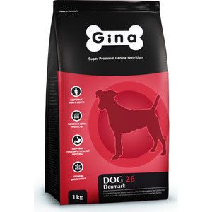 Сухой корм Gina Denmark DOG 26 с курицей и рисом для взрослых активных и выставочных собак 18кг (080021.1)