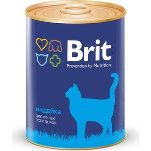 Консервы Brit Premium Cat Turkey индейка для взрослых кошек 340г (9402)