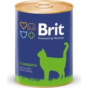 Консервы Brit Premium Cat Beef говядина для взрослых кошек 340г (9457)