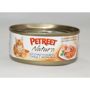Консервы Petreet Natura кусочки розового тунца с морковью для кошек 70г