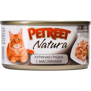 Консервы Petreet Natura куриная грудка с оливками для кошек 70г