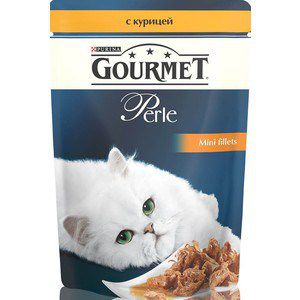 Паучи Gourmet Perle Mini Fillets с курицей для кошек 85г (12222445)