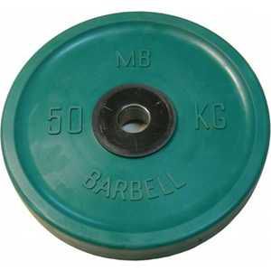 Диск обрезиненный MB Barbell 51 мм 50 кг зеленый "Евро-Классик" (Олимпийский)