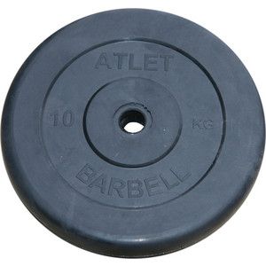 Диск обрезиненный Atlet 31 мм, 10 кг черный