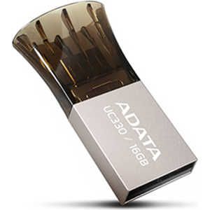 Флеш накопитель ADATA 16GBDashDrive UC330 OTG USB 2.0/MicroUSB Серебро/Черный (AUC330-16G-RBK)