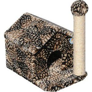 Когтеточка Зооник Дом с когтеточкой цветной мех для кошек 360 х 520 х 500см (22025)