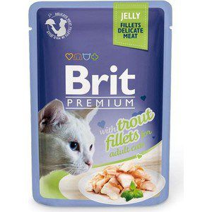 Паучи Brit Premium JELLY with Trout Fillets for Adult Cats кусочки в желе с филе форели для взрослых кошек 85г (518494)