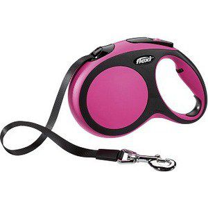 Рулетка Flexi New Comfort L лента 8м черный/розовый для собак до 50кг