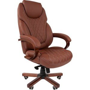 Офисное кресло Chairman СН 406 PU экопремиум коричневое