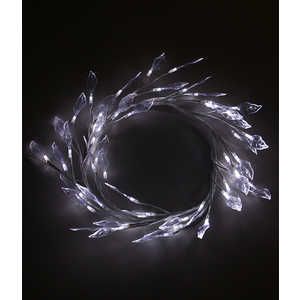 Светодиодная композиция Light "Венок с прозрачными листьями" 28 см, 24V, белый провод
