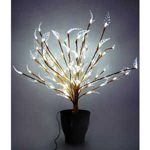 Светодиодная композиция Light "Цветок в горшке" листья белый 60 см, 94 led, белый провод